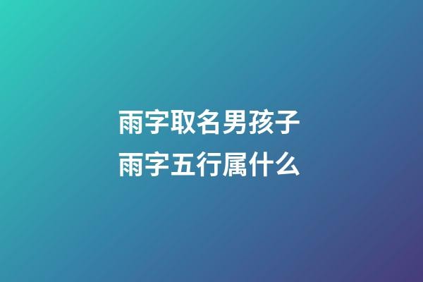 雨字取名男孩子 雨字五行属什么